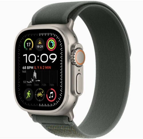 Apple Watch Ultra (2022) GPS + Cellular 49mm Titan Natur - Trail Loop grün